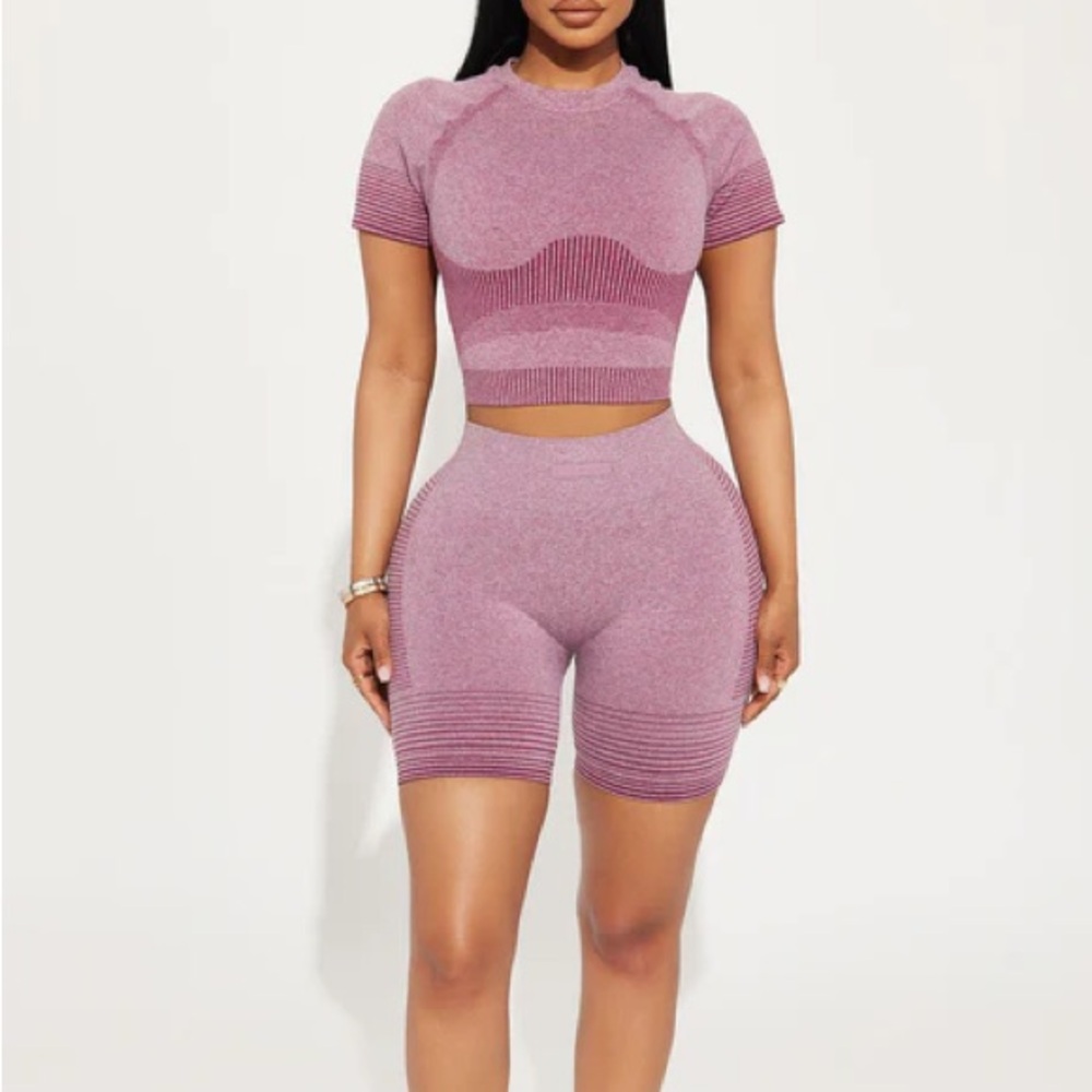 Fashion Nova Mauve Seamless Activewear Set Set 1x/2x NWT